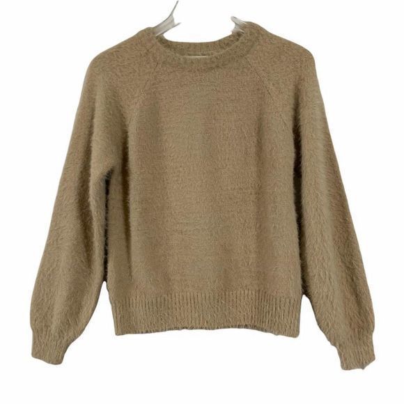 Greylin Bella Fuzzy Sweater Crew Neck Beige Small - Picture 4 of 10
